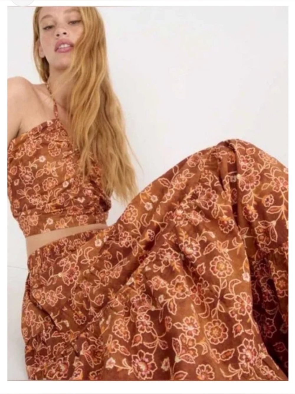 J. Crew Top and Skirt Set in brown vine print - Picture 5 of 6